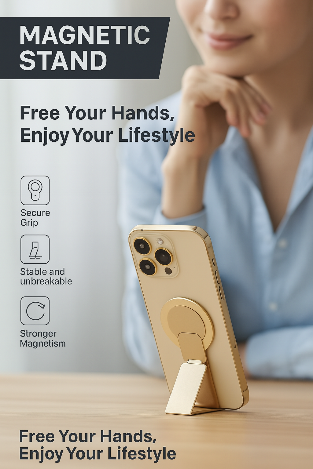 Magnetic Mobile Stand – Secure, Stylish & Hands-Free Viewing
